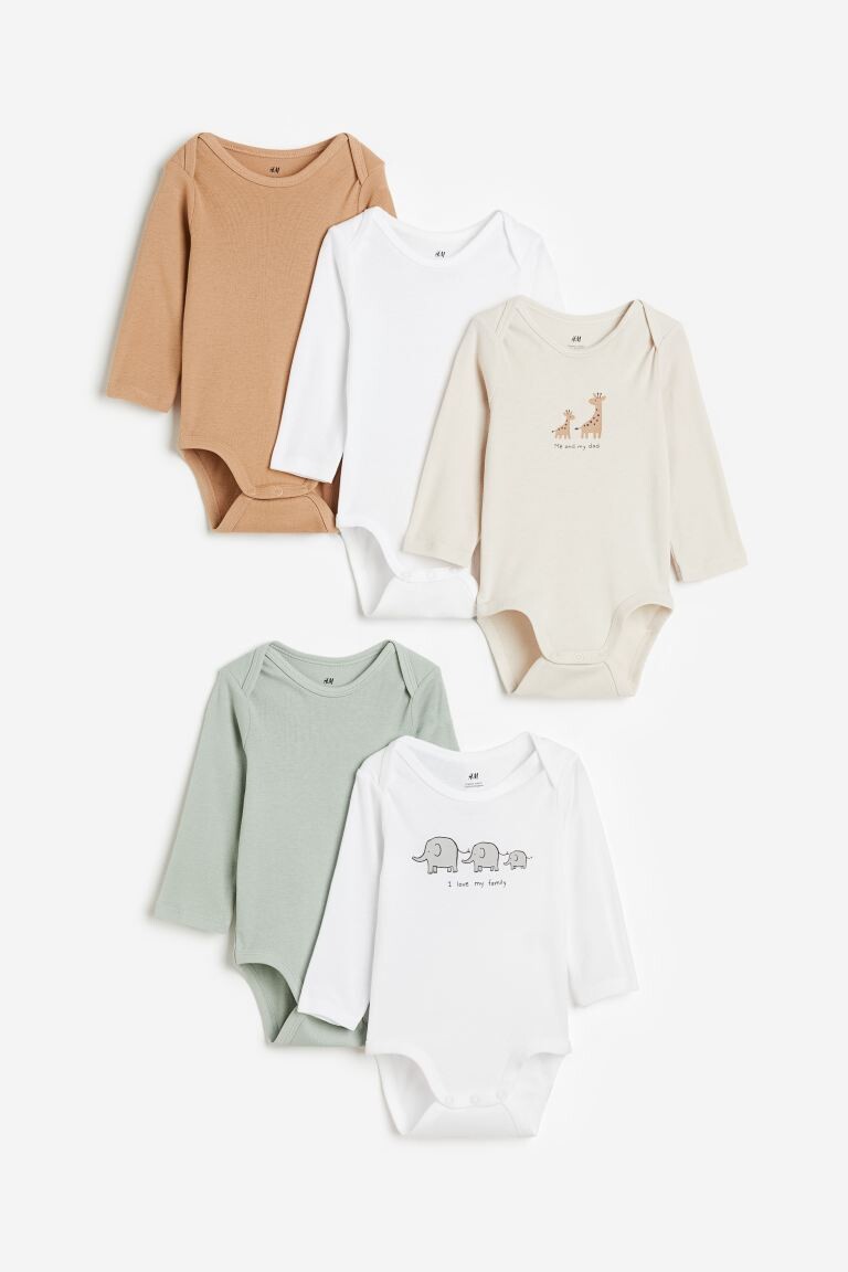 

Набор из 5 боди с длинными рукавами H&M