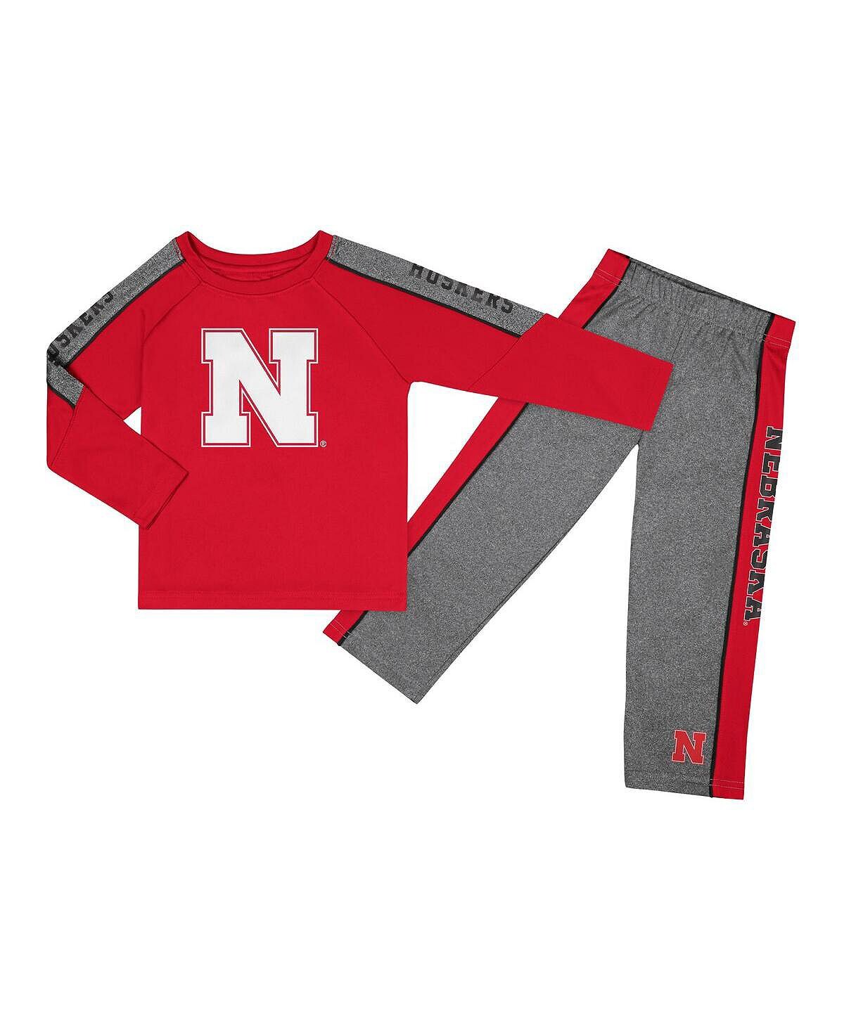 

Комплект из футболки и брюк реглан с длинными рукавами и брюками Nebraska Huskers для мальчиков Scarlet, Heather Grey Nebraska Huskers Logo Colosseum
