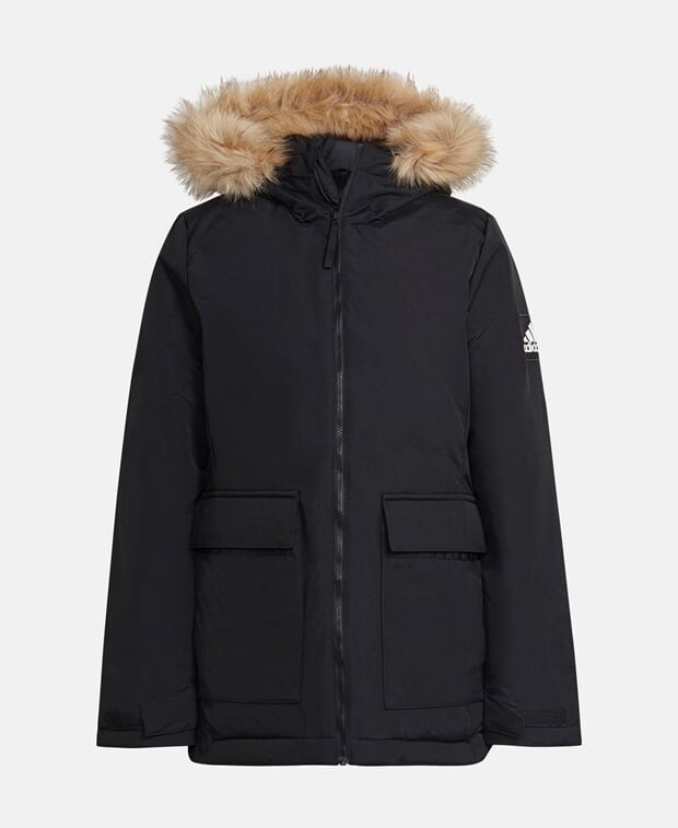 

Парка с меховой отделкой adidas, черный