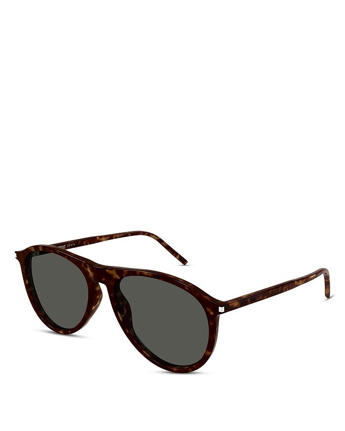 

Тонкие солнцезащитные очки-пилоты Saint Laurent, 56 мм, коричневый