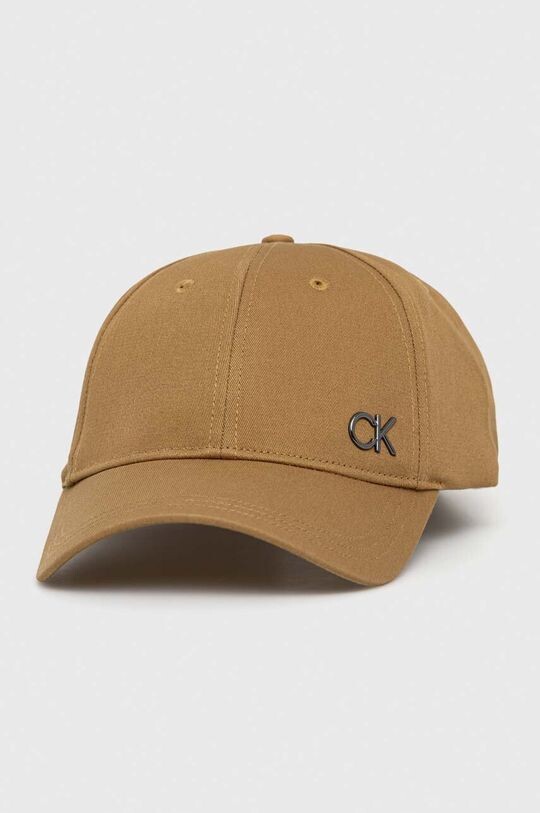 

Хлопковая бейсболка Calvin Klein, бежевый