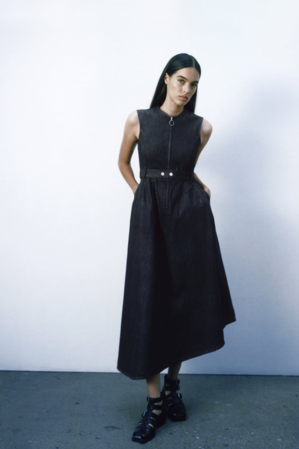 

Асимметричное джинсовое платье Zw Collection ZARA, синий