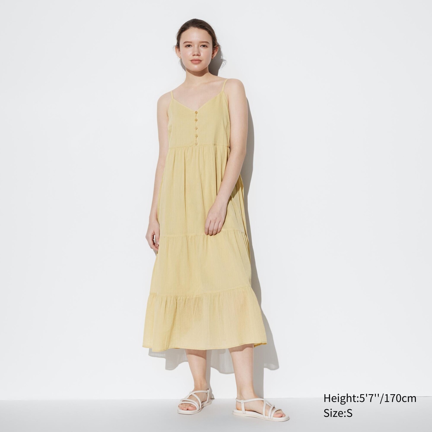 

Платье из хлопка UNIQLO, бежевый
