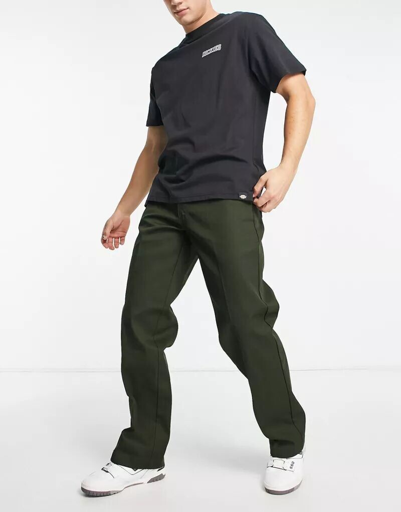 

Рабочие брюки чиносы Dickies 874 оливково-зеленого прямого кроя