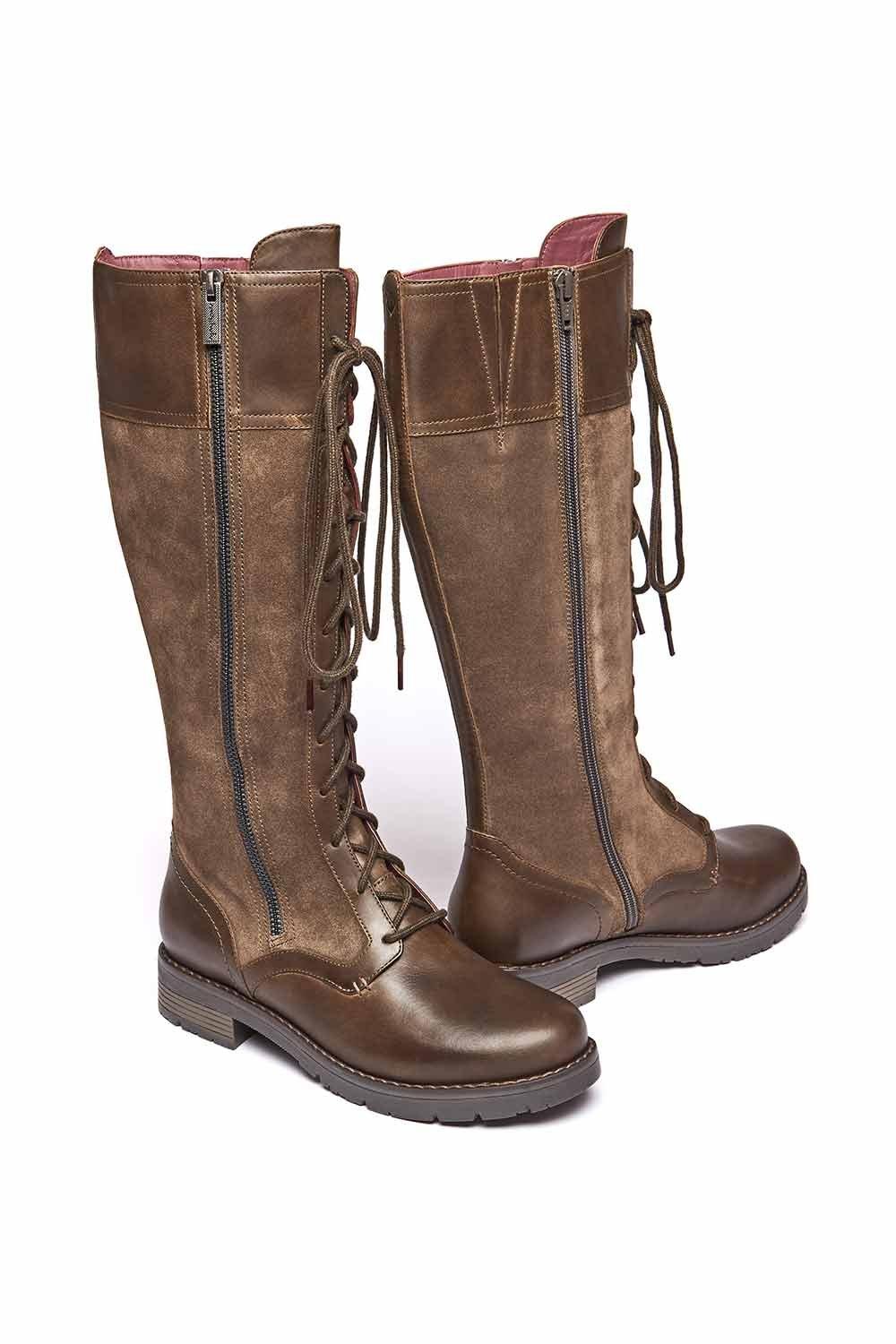 цена Высокие замшевые кожаные ботинки на шнуровке Aimee Moshulu, коричневый
