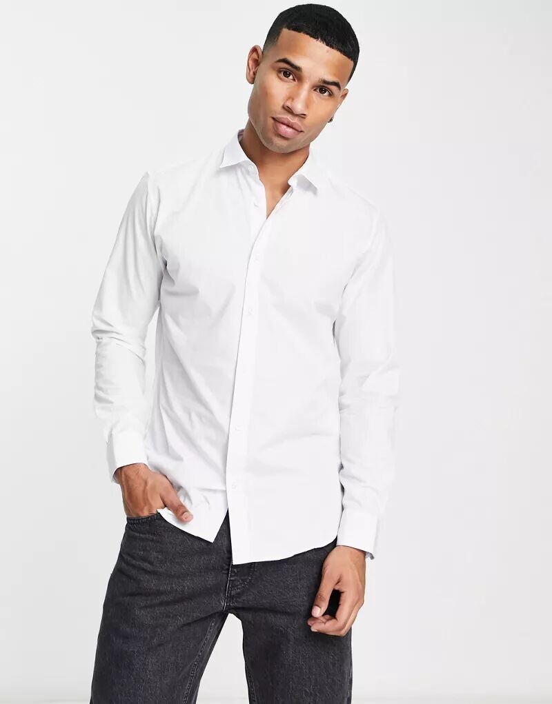 

Белая рубашка из поплина Jack & Jones