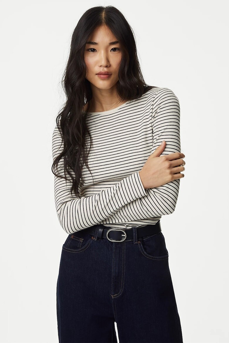 

Узкая блузка в полоску Marks & Spencer, черный