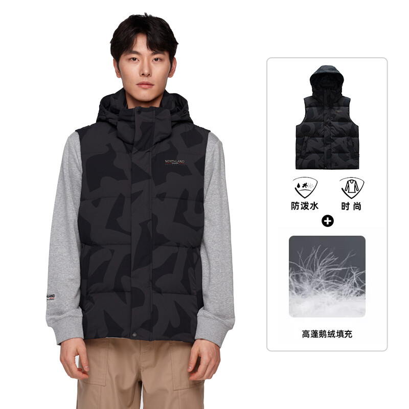 

Пуховик мужской Northland, цвет LOGO black and gray print color