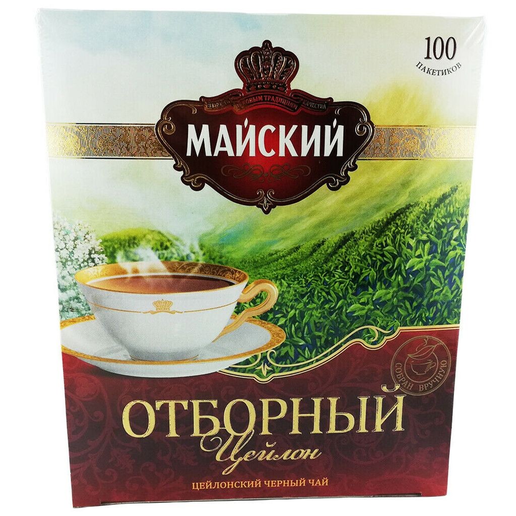 

Чай Майский Чай Отборный черный цейлонский 100 пакетиков черный чай Sonstige