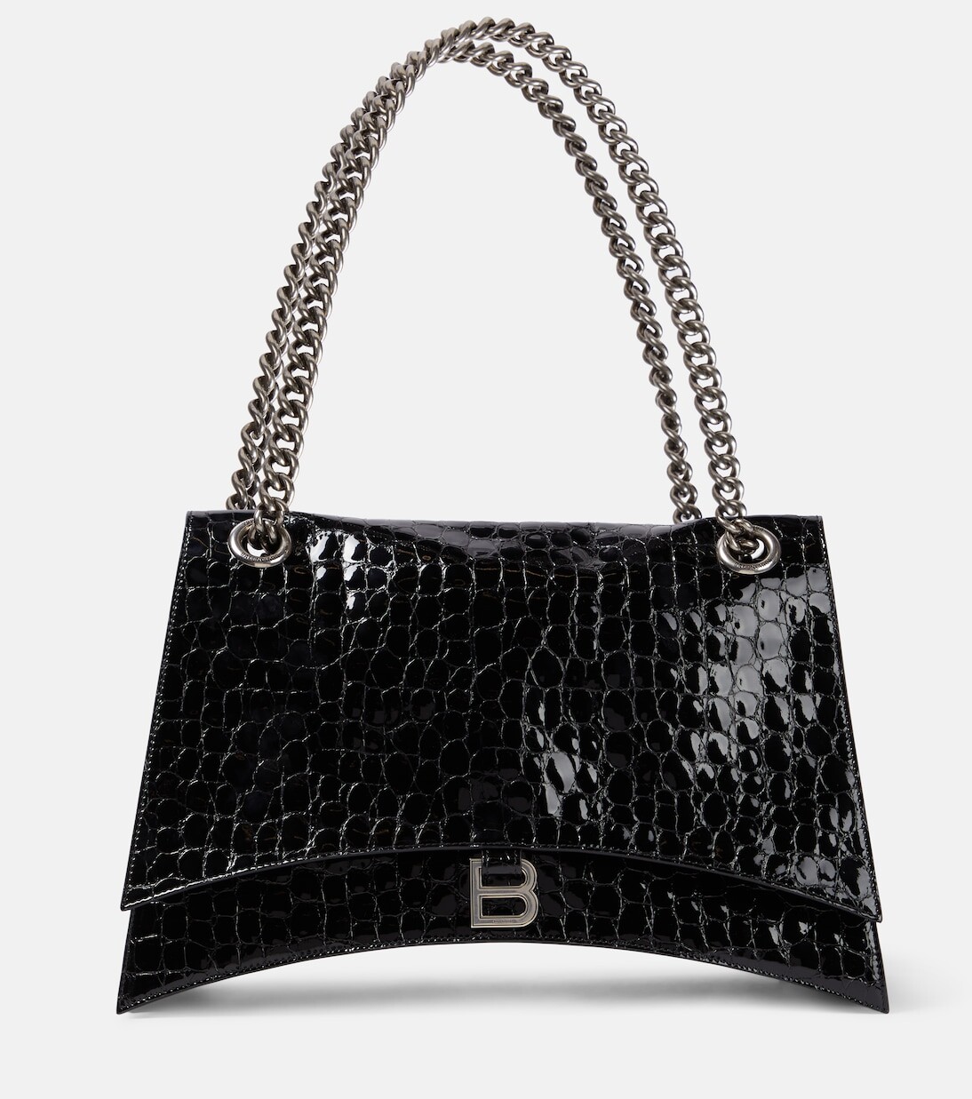 

Большая кожаная сумка через плечо crush Balenciaga, черный