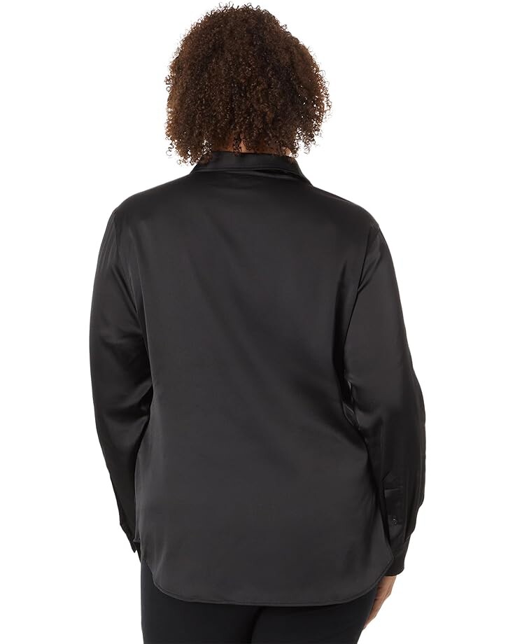 

Рубашка LAUREN Ralph Lauren Plus Size Satin Charmeuse Shirt, черный