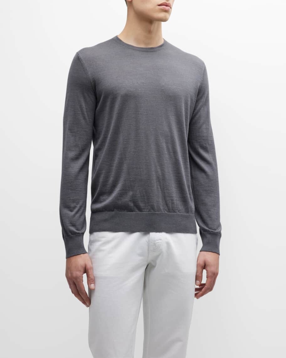 

Мужской свитер Cashseta Light из кашемира и шелка с круглым вырезом ZEGNA, Серый