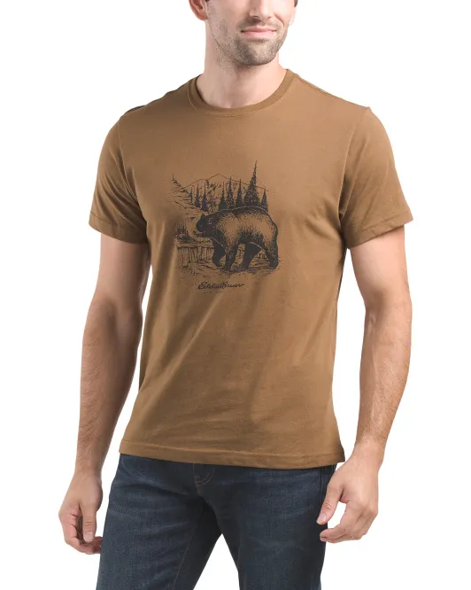 

Футболка с рисунком Throwback Camp Eddie Bauer, цвет Hazelnut