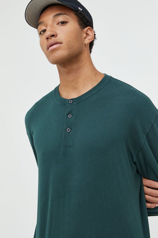 Хлопковая рубашка с длинными рукавами Abercrombie & Fitch, зеленый лонгслив abercrombie
