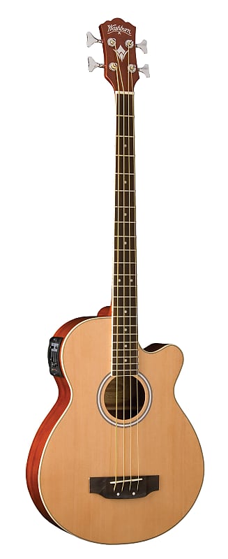 Басс гитара Washburn AB5 | 4-String Acoustic Bass w/ Electronics & Gig Bag. New with Full Warranty! гитара бас наклейка на лад diy стикер на шею гитары 10 шт ромбовидная форма для электрической гитары акустическая гитара