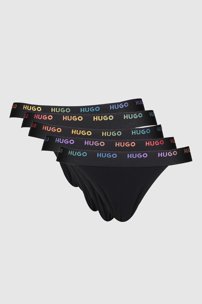 

Хлопковые стринги с логотипом, 5 пар Hugo, красный