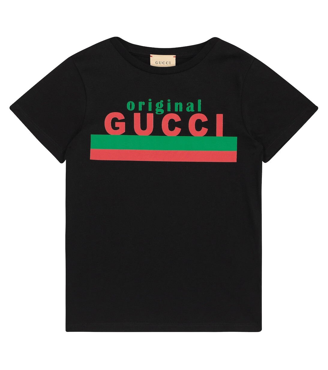 

Футболка из хлопкового джерси с логотипом Gucci, черный