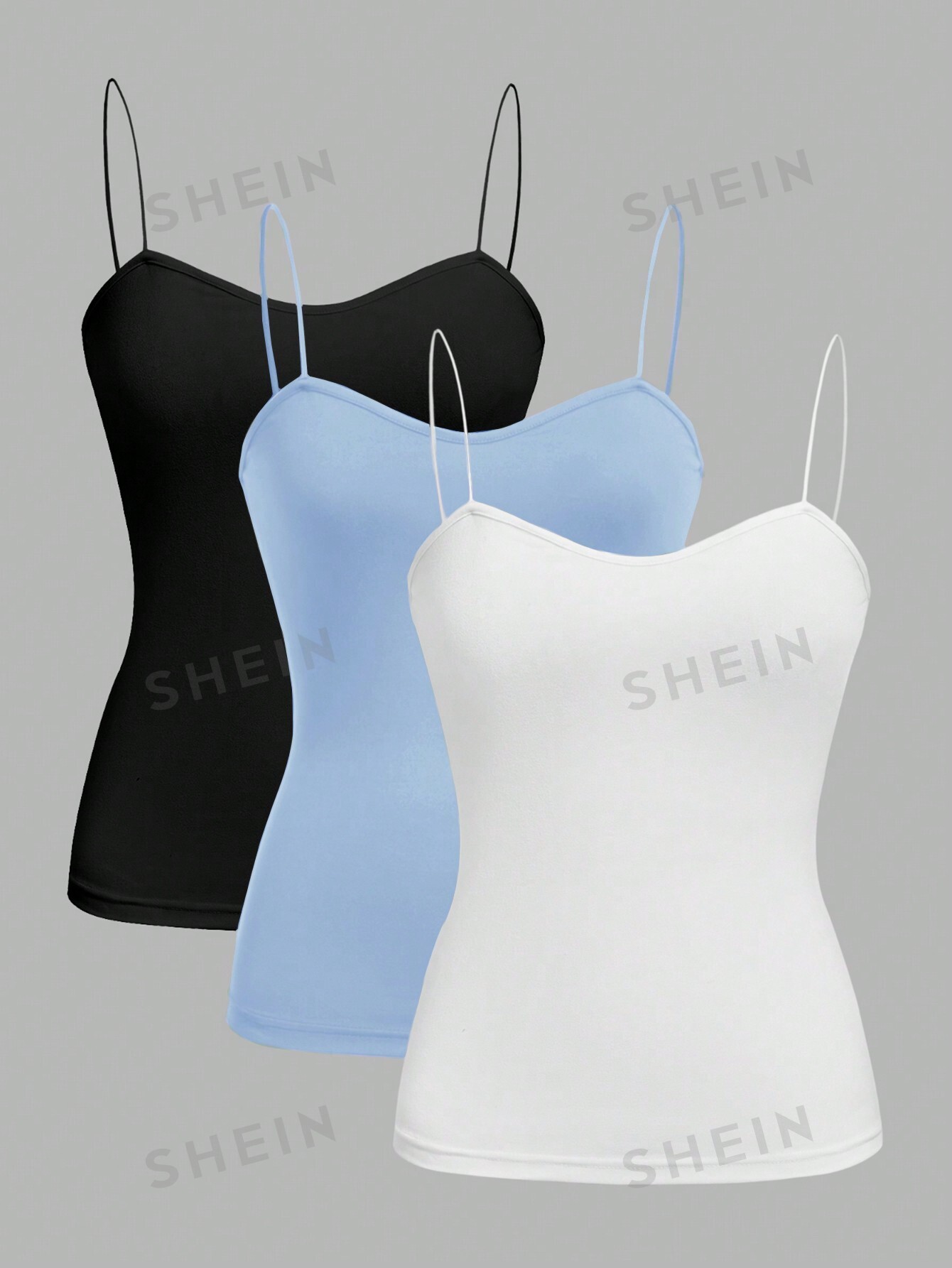 SHEIN EZwear: женский повседневный комплект из 3 предметов, многоцветный кроп топ женский с принтом плача дышащий облегающий спортивный топ для похудения майка для лета