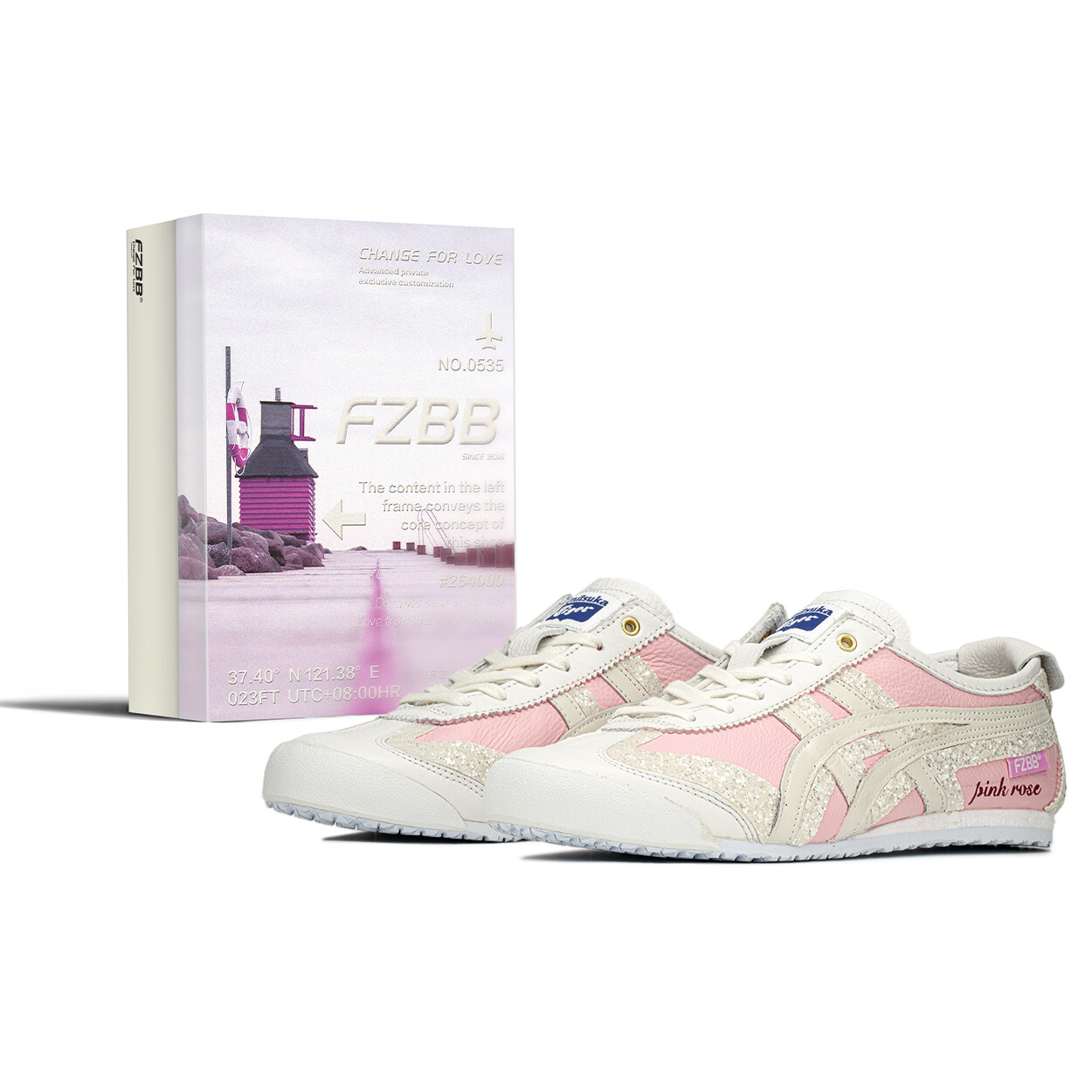 

Кроссовки Onitsuka Tiger MEXICO 66 Lifestyle Shoes Unisex Low-top Beige/Pink, белый/фиолетовый
