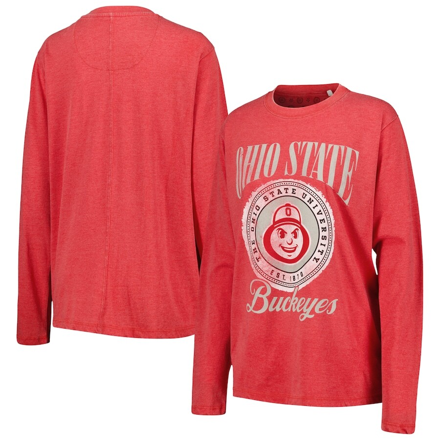 

Футболка с длинным рукавом Pressbox Ohio State Buckeyes, алый