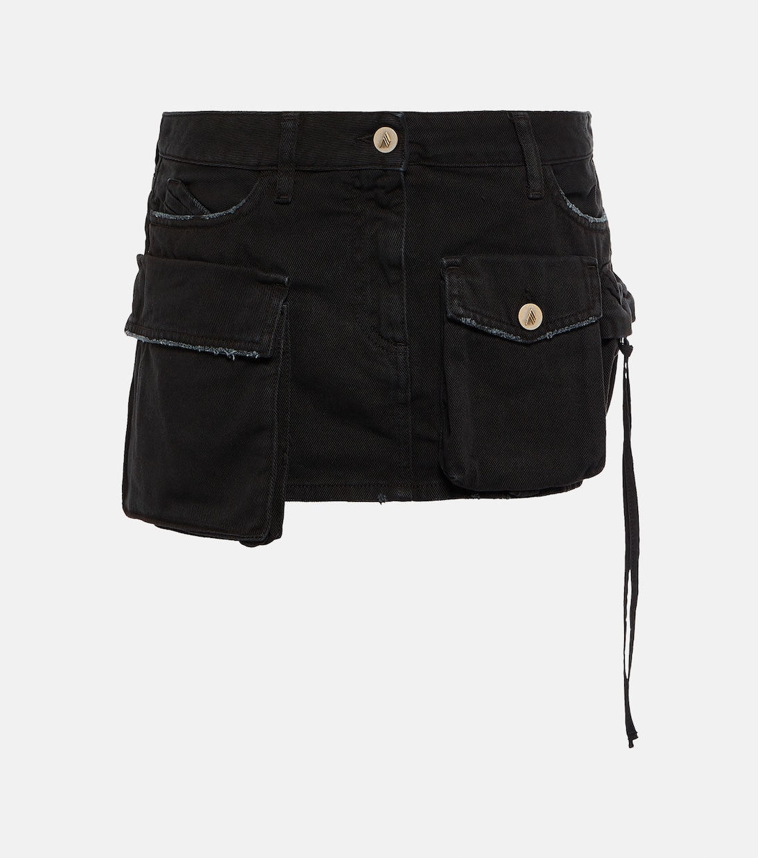 Джинсовая мини-юбка Fay THE ATTICO, черный серая короткая джинсовая куртка the attico