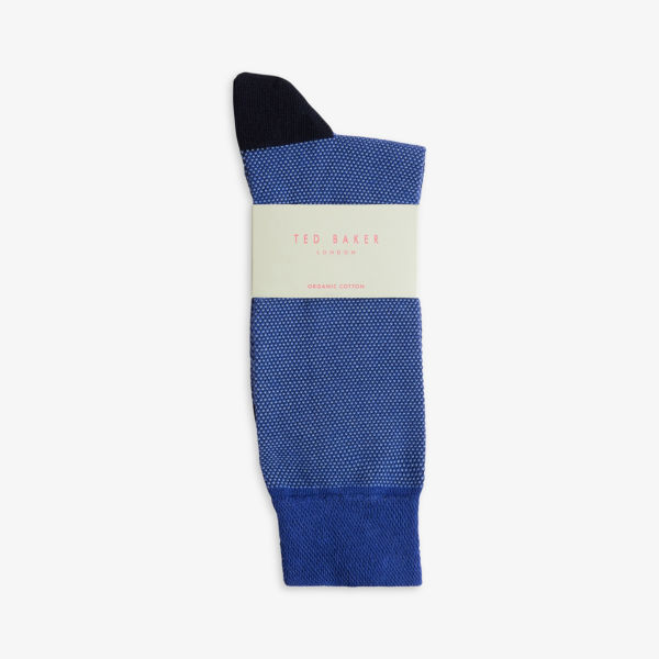 классические носки из смесового хлопка с цветочной вышивкой ted baker синий Носки из смесового органического хлопка с логотипом Coretex Ted Baker, синий