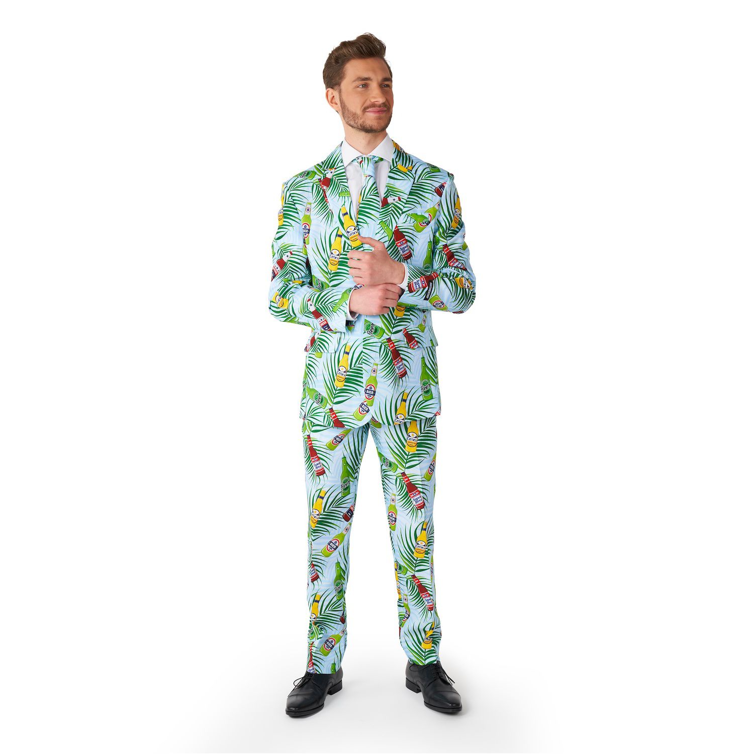 цена Мужской костюм и галстук с узором Suitmeister Slim-Fit, голубой
