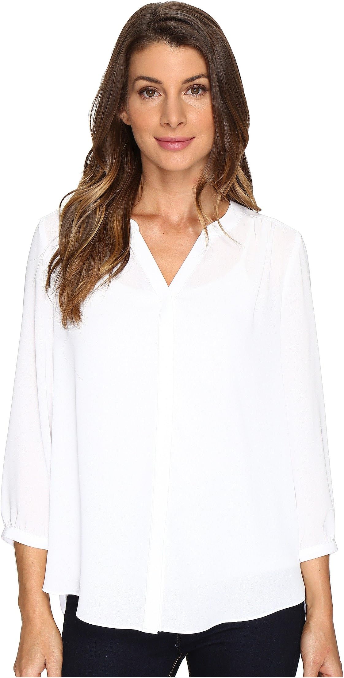 Блузка со складками на спине NYDJ, цвет Optic White