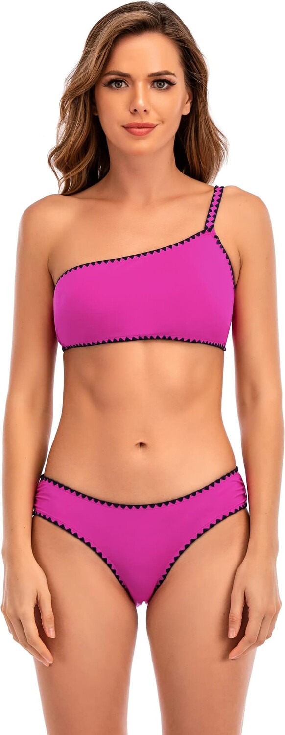

Купальник Lucky Brand Spring Romantic Shell Stitch Asymmetrical Bra, розовый