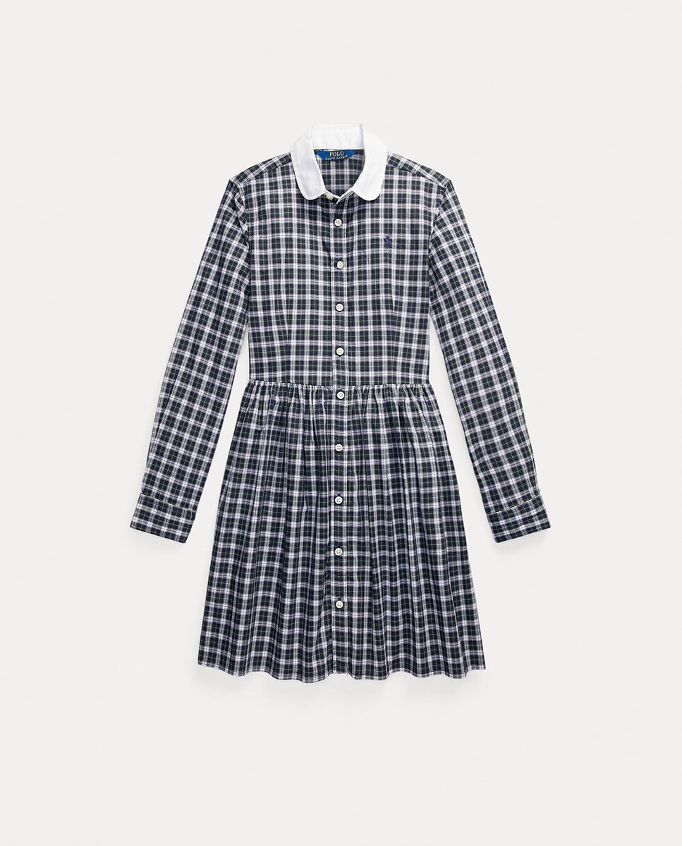 

Платье для девочки в клетку из хлопка Polo Ralph Lauren, темно-синий