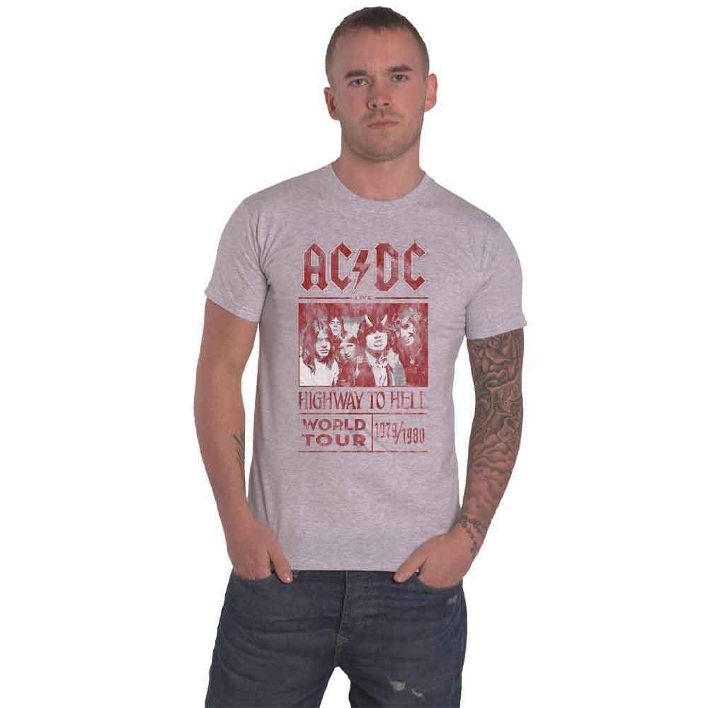 Футболка Highway to Hell World Tour 1979/1980 AC/DC, серый футболка ac dc highway to hell размер xs черный