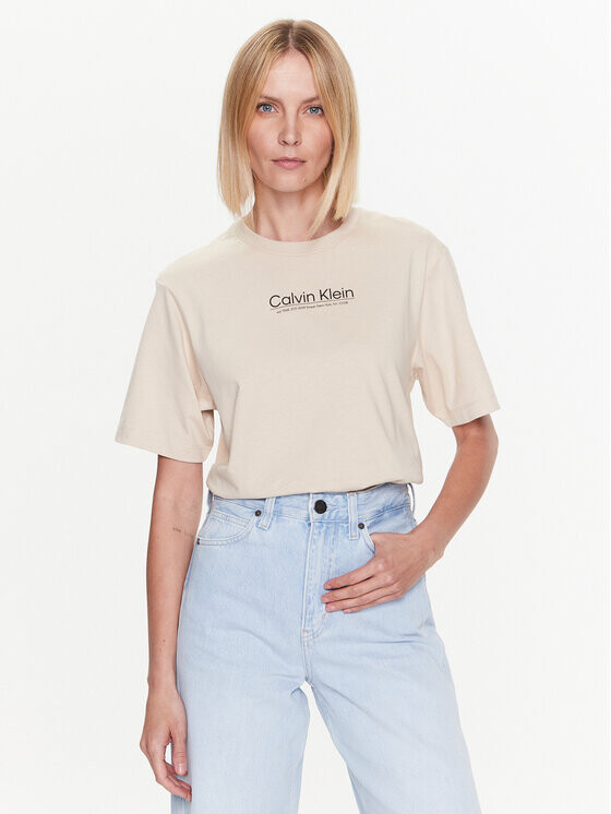 

Футболка стандартного кроя Calvin Klein, бежевый