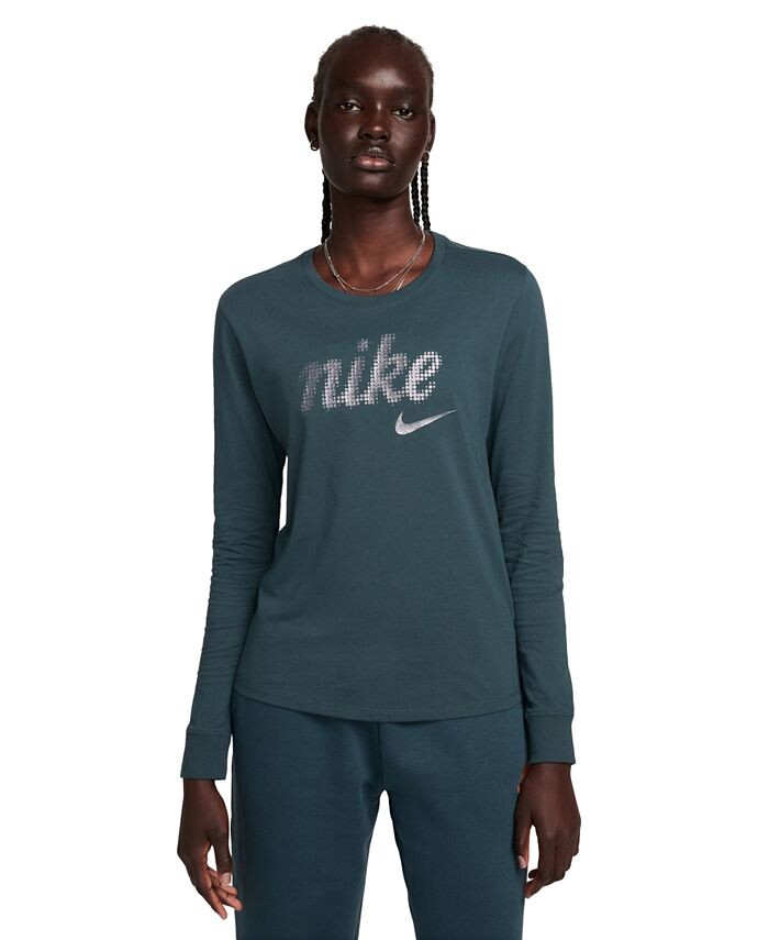 

Женская спортивная одежда Essentials - топ с длинными рукавами Nike, зеленый