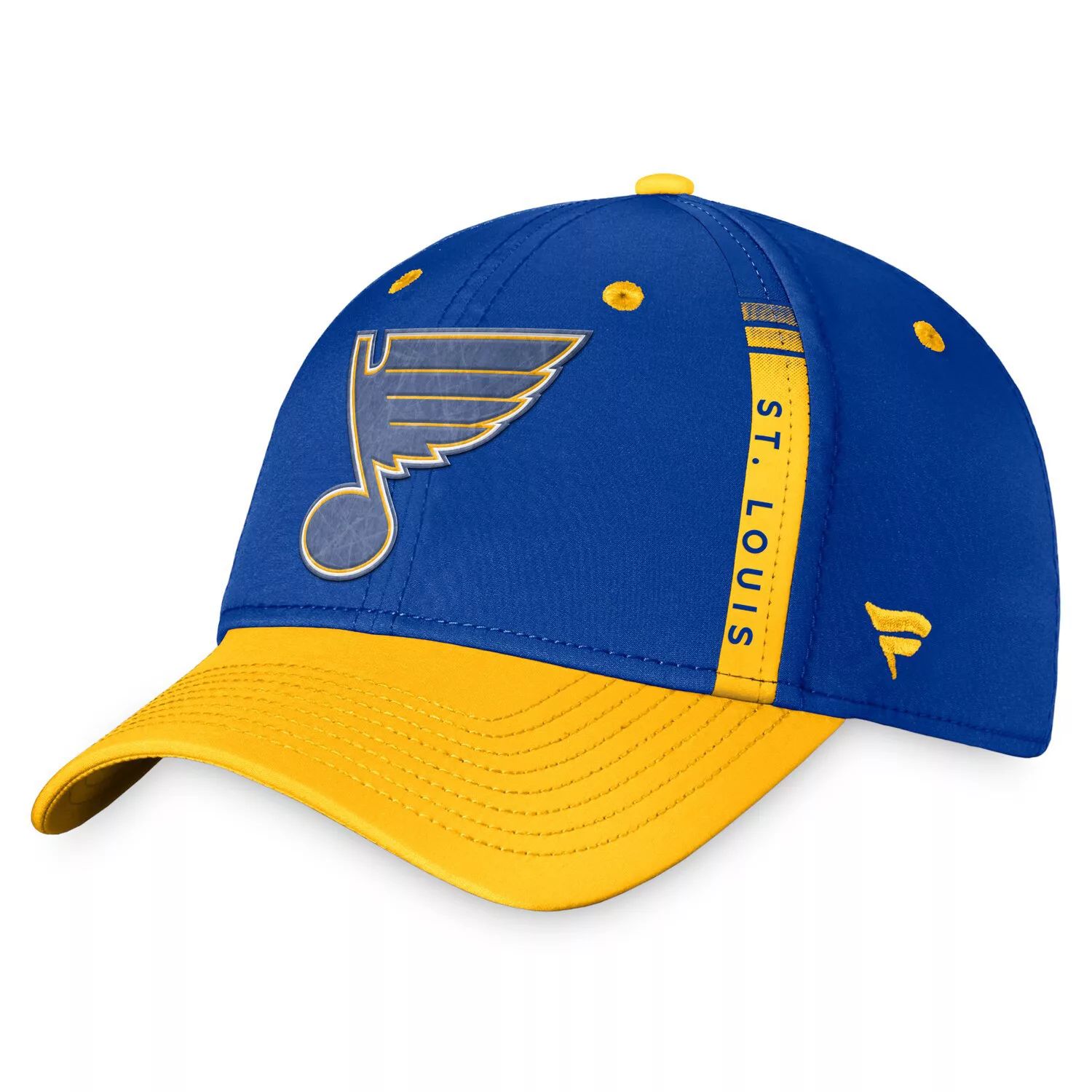 

Мужская фирменная синяя/желтая бейсболка Fanatics St. Louis Blues 2022 NHL Draft Authentic Pro Flex Hat