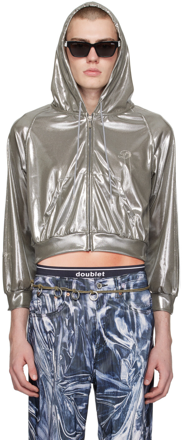 

Серебряная спортивная куртка из звеньев цепи Doublet