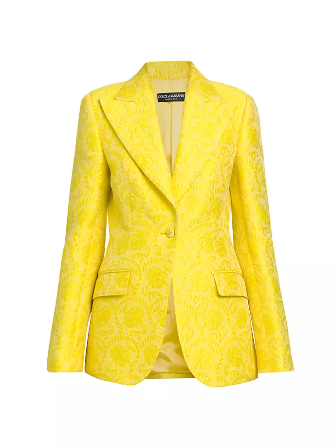 Жакет с цветочной вышивкой Dolce&Gabbana, цвет giallo укороченный жакет с цветочной вышивкой motivi хаки