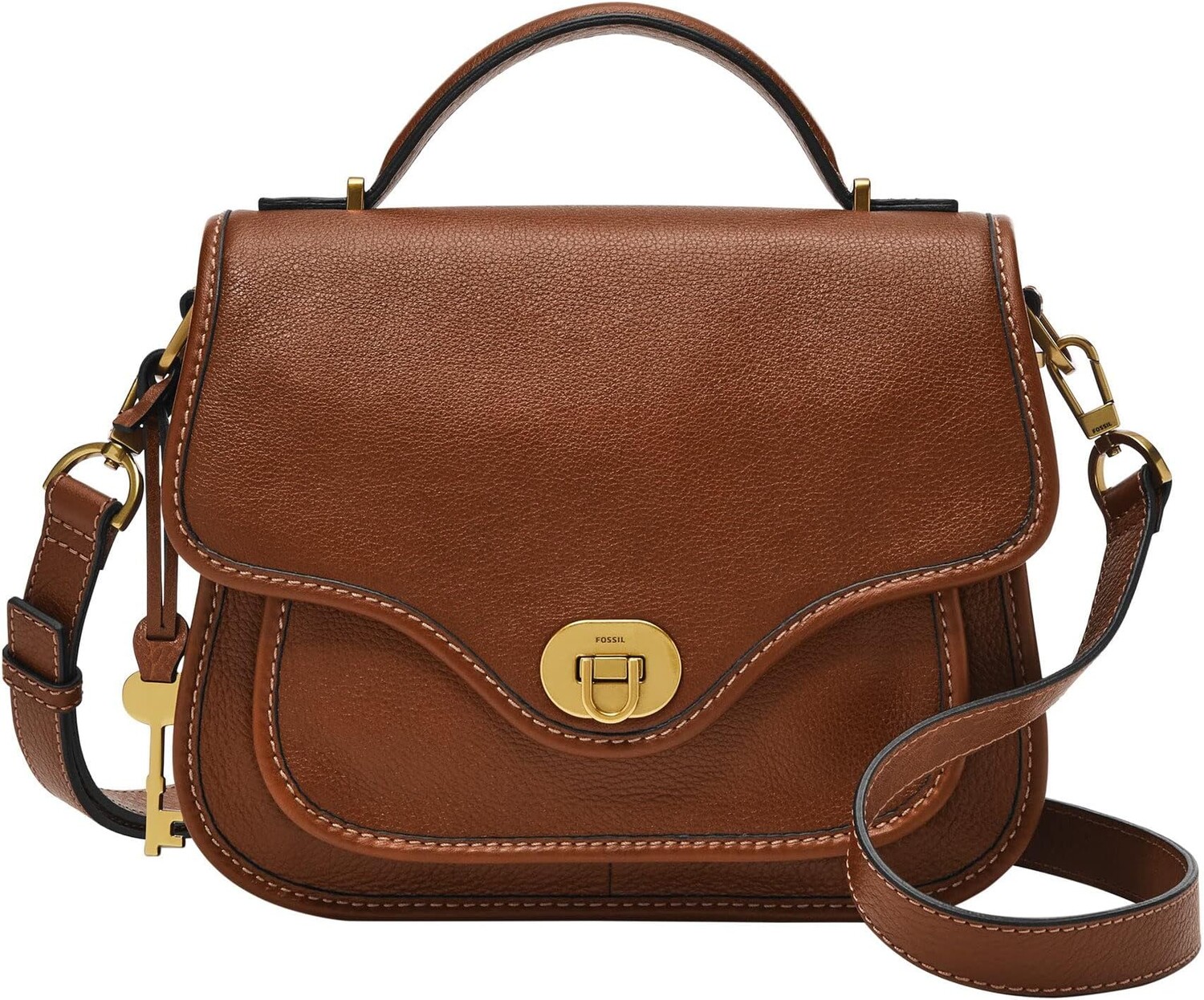 

Сумка Heritage Leather Top-Handle Crossbody Fossil, коричневый