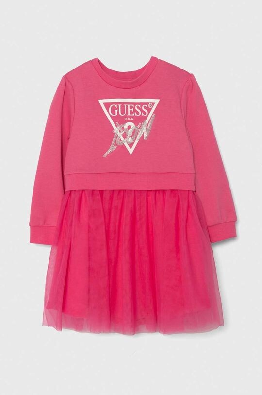 

Детское хлопковое платье Guess, розовый