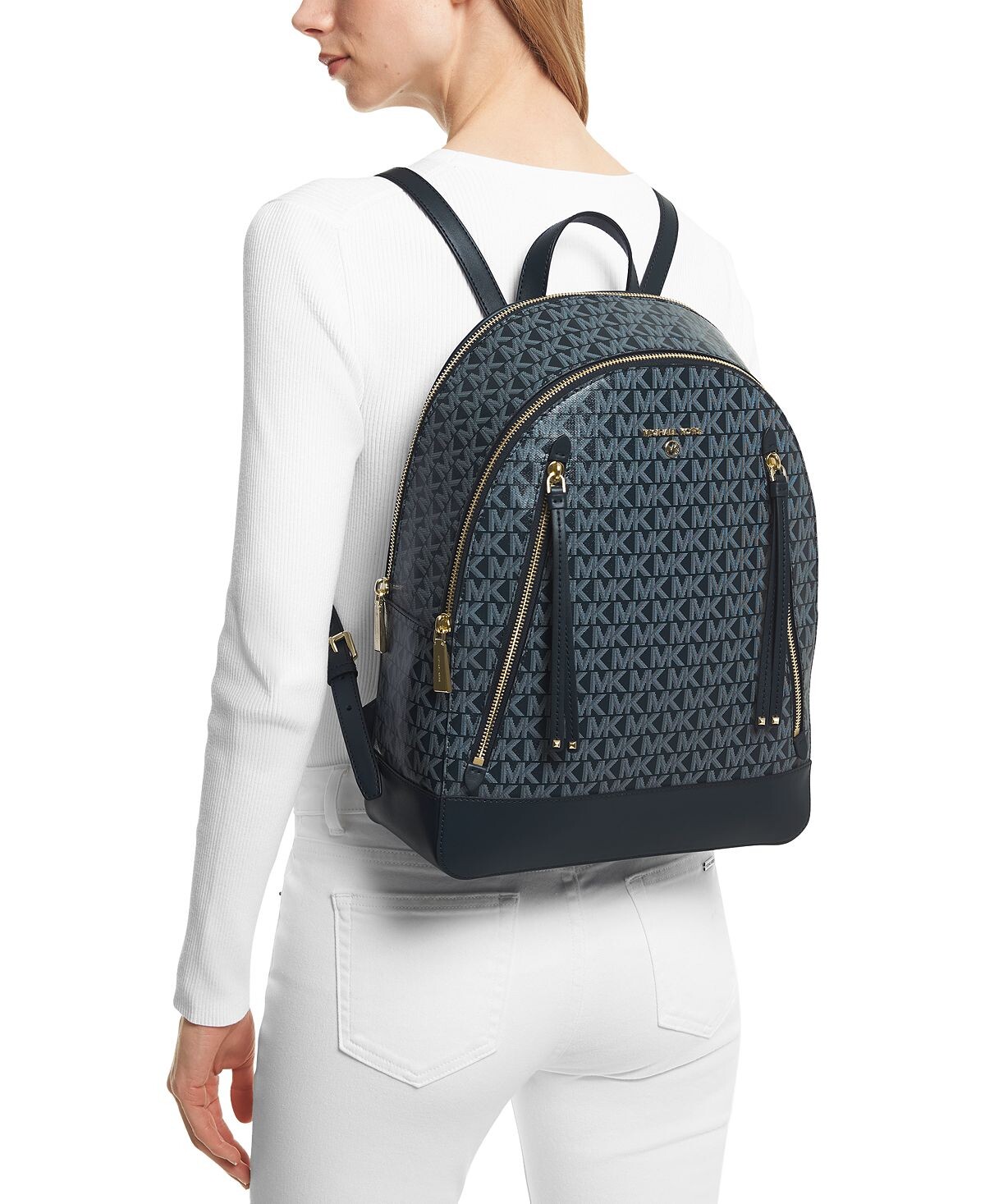 

Большой рюкзак с двойной молнией и логотипом Brooklyn Michael Kors
