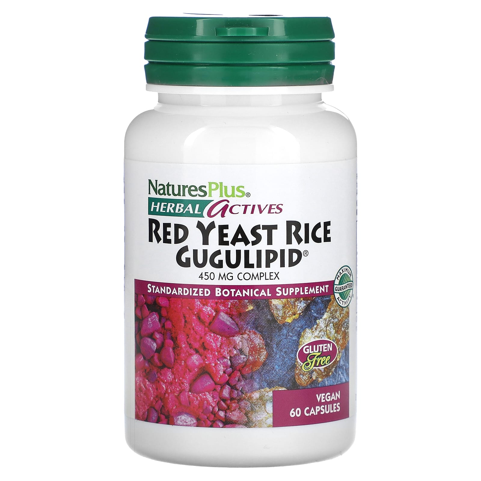 

Herbal Actives, красный дрожжевой рис и гугулипид, 450 мг, 60 веганских капсул, NaturesPlus