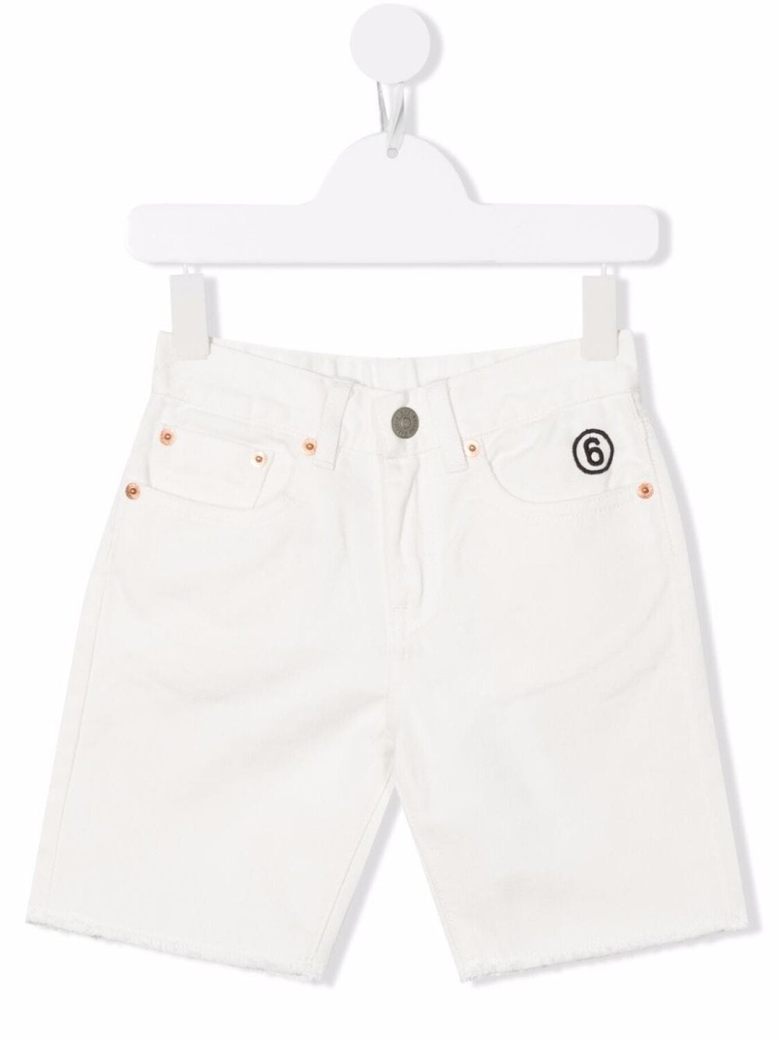 

MM6 Maison Margiela Kids джинсовые шорты с вышитым логотипом, белый
