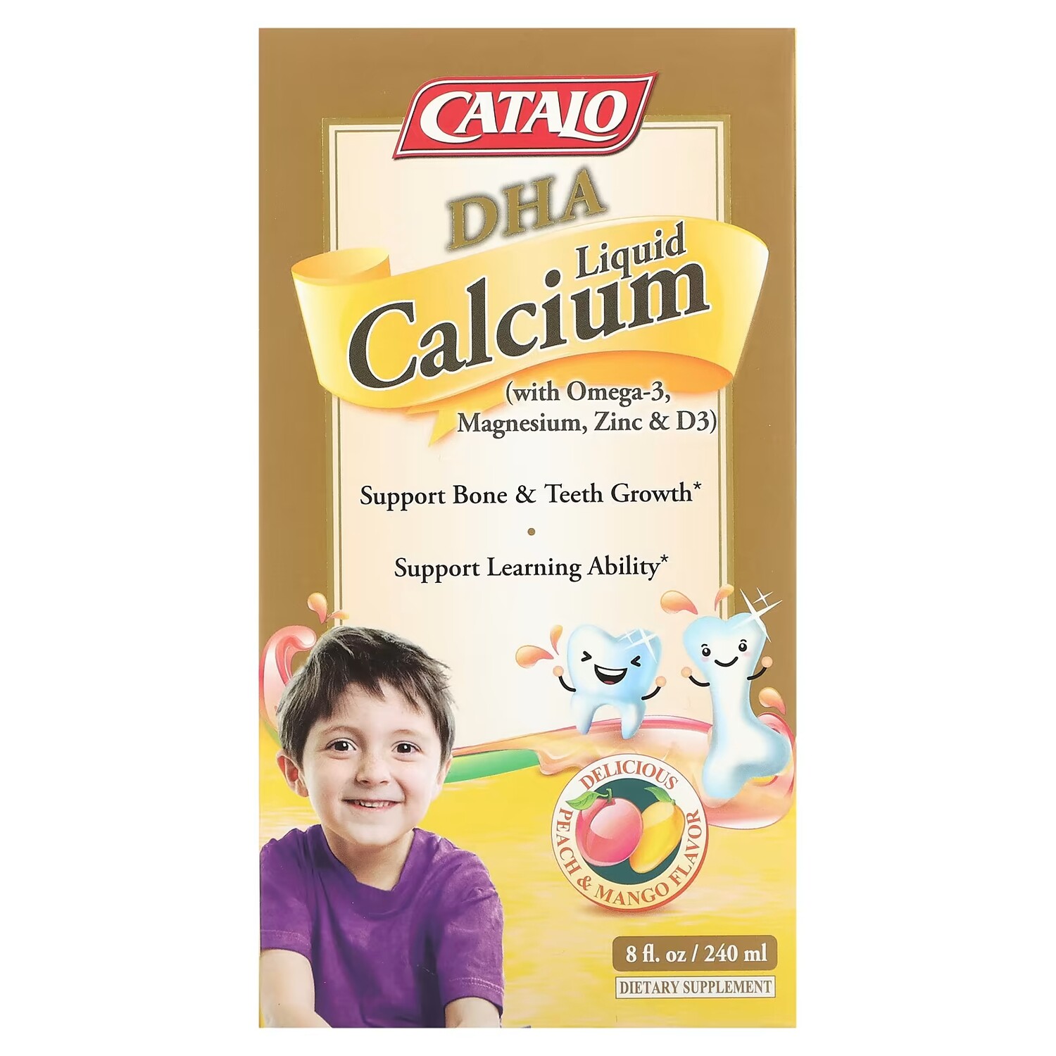 

Пищевая добавка Catalo Жидкий кальций с омега-3, магнием, цинком и D3, 240 мл