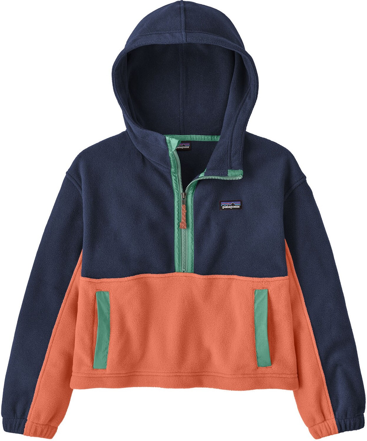 

Укороченный пуловер с капюшоном Microdini - Детская Patagonia, синий