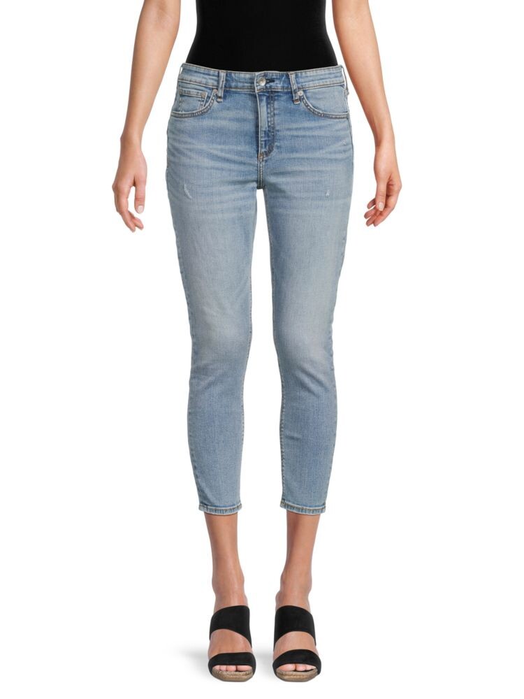 

Укороченные джинсы скинни Cate со средней посадкой Rag & Bone, цвет Light Wash