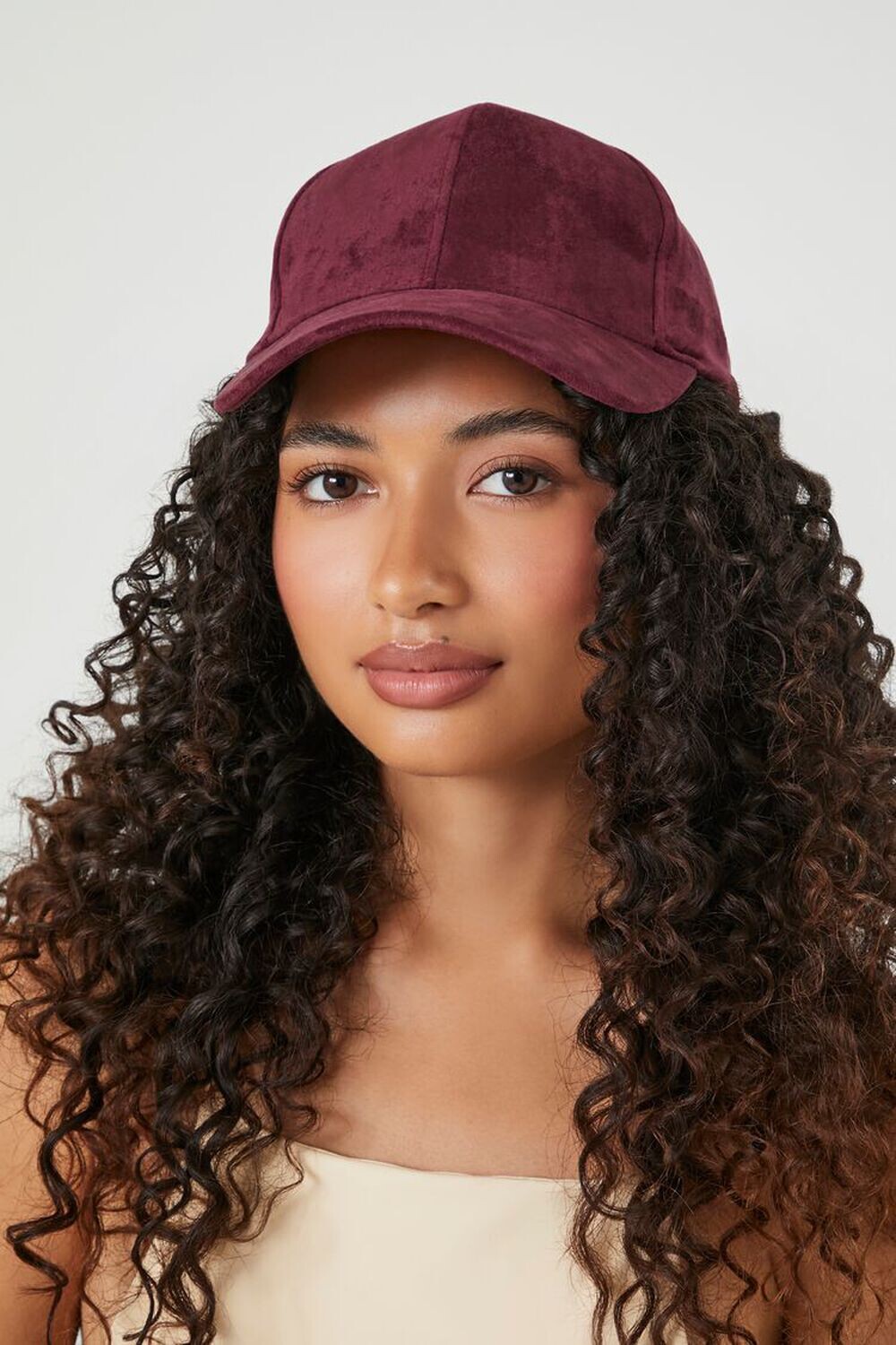 

Бейсболка из искусственной замши Forever 21, бордовый