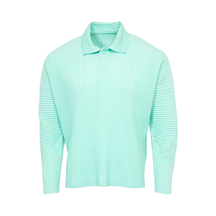

Рубашка Issey Miyake MC January Pleated Polo 'Mint Green', зеленый