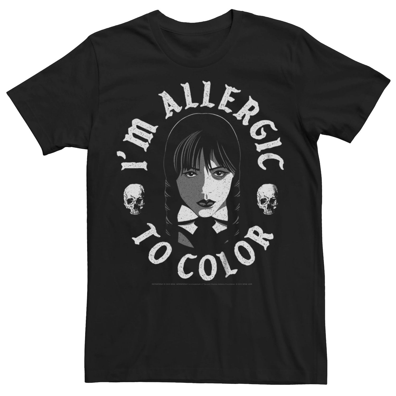 волкова риска кыш у меня аллергия Мужская футболка Wednesday, у меня аллергия на цветную футболку Licensed Character