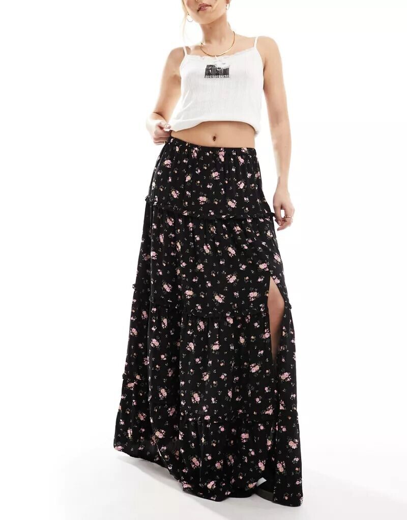 

Ярусная юбка макси с ярким принтом Miss Selfridge