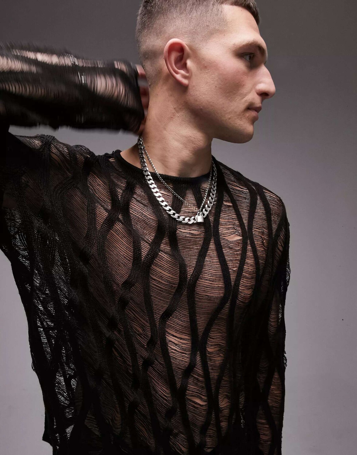 

Черный джемпер-лестница Topman