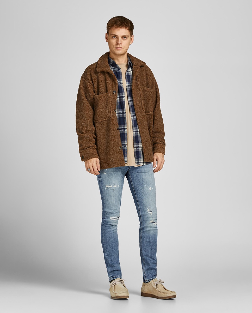 

Синие мужские джинсы скинни Liam Jack & Jones, синий